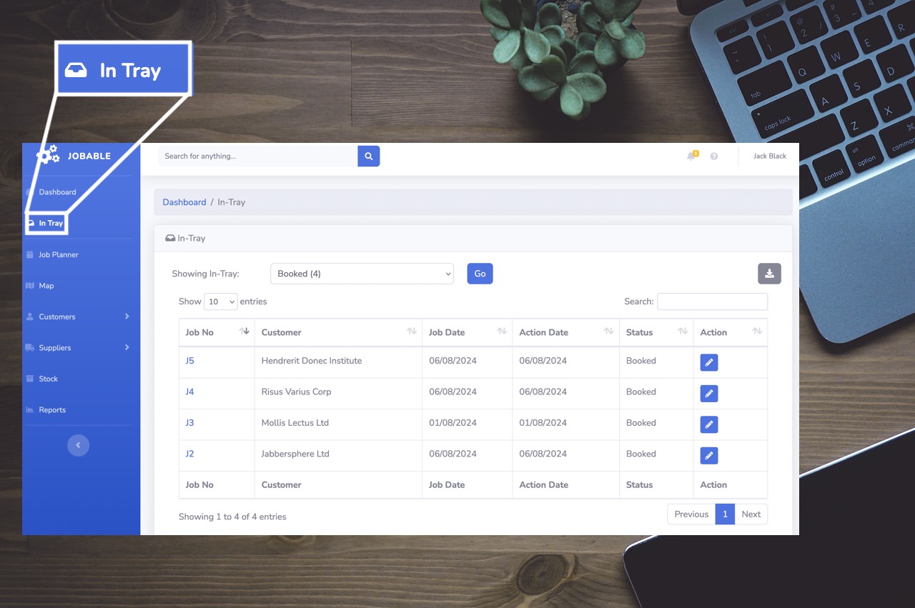 In-Tray system helps your keep track in our field management software.